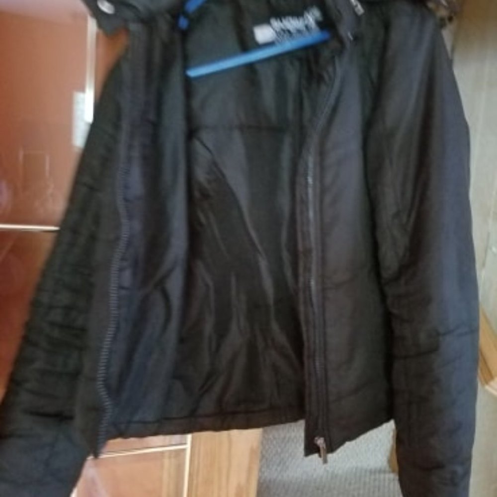 Womens Sugarfly Lg. black winter coat with hood